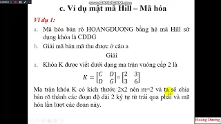 6 Classical Cryptography - Hill Cipher