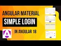 How To Create a Simple login Form using Angular Material Anuglar 18