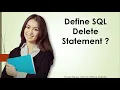 Define SQL Delete Statement