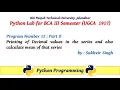 Python Lab Part 12D Print Decimal values in Series and calculate mean of that series