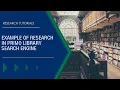 Example of Research in Primo Library Search Engine