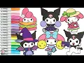 Kuromi and My Melody Sanrio Coloring Book Compilation Cheerleaders Watermelon Hamburger and More
