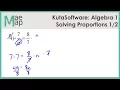KutaSoftware Algebra 1 - Solving Proportions Part 1