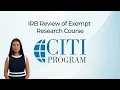 CITI Program Course - IRB Review of Exempt Research