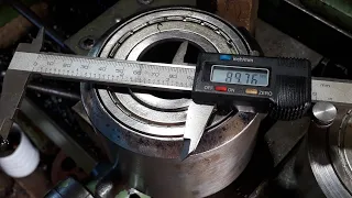FAZENDO ALOJAMENTO PARA UM ROLAMENTO NO TORNO-  MÁQUINA DE CORTAR TUBOS
