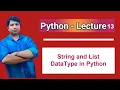 String Datatype and List Datatype in Python Programming Examples