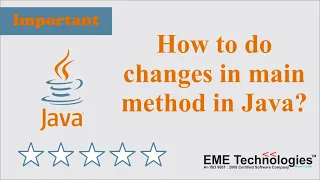 How to do Changes in Main Method