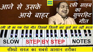 aane se uske aaye bahar piano tutorial with notes 