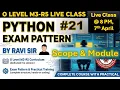 Class-21 Python Scope Module in Hindi O Level M3-R5 Full Theory MCQ