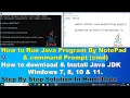 How to Run Java program by notepad cmd java jdk download install Step by step in hindi