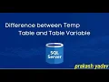 Day-17 Temporary Table and Table Variable in SQL SQL Tutorial in Hindi