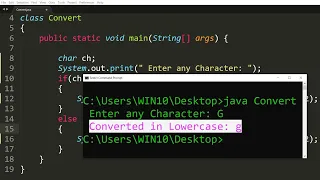 Java program to convert character uppercase to lowercase and vice - versa Learn Coding
