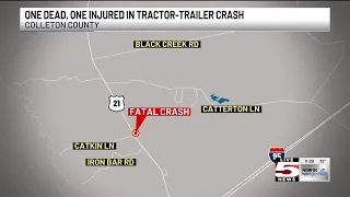 One killed one injured in deadly Colleton County tractor-trailer crash