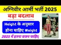 Agniveer Army Height and Weight chart 2025 Agniveer Army weight chart 2025