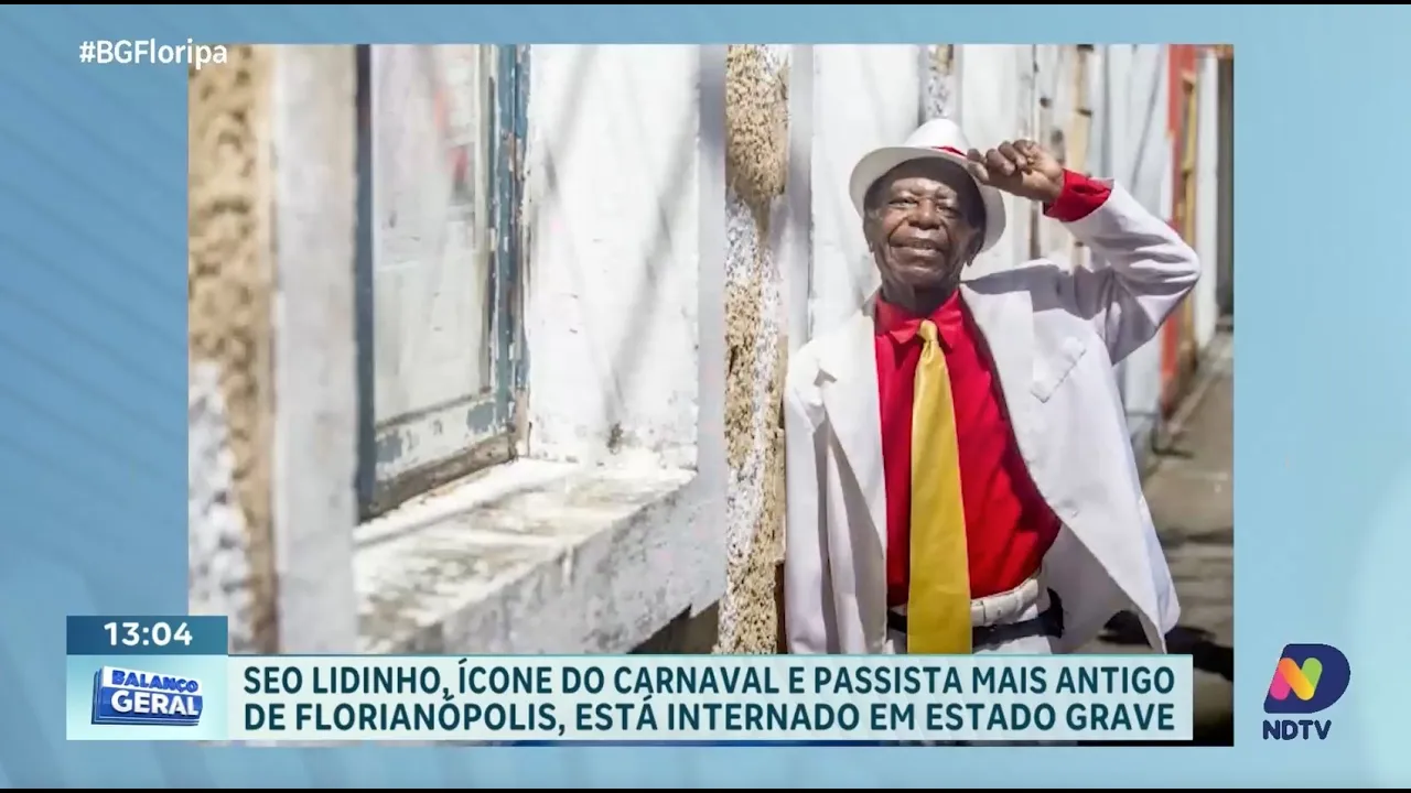 Carnaval de Florianópolis: Lidinho, passista mais antigo, enfrenta estado grave