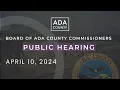 Board of Ada County Commissioners - Public Hearing