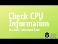 How to Check CPU info in Linux Command Line