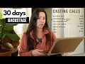 Submitting to Casting Calls on Backstage for 30 Days