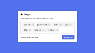 Add Tags Input Box in HTML CSS JavaScript Tags Input in JavaScript