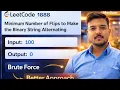 LeetCode 1888 Minimum Flips to Make Binary String Alternating Sliding Window Optimal Approach