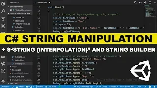 Unity C Fundamentals - String manipulation by concatenation string interpolation string builder