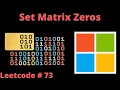 SET MATRIX ZEROS LEETCODE 73 DFS SOLUTION