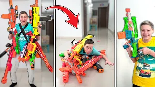 Epic Fails When Trying to Surprise my Brother with Nerf Guns😂