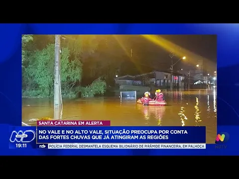 Chuvas intensas em Santa Catarina: Vale e Alto Vale em estado de alerta