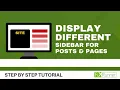 How To Display Different Sidebars For Posts And Pages In WordPress