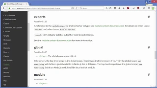 Node js Docs and The Global Object Tutorial 5
