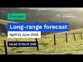 Climate and water long-range forecast issued 12 March 2026
