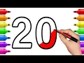 Number Coloring Pages for Kids Learn Colors Learn Numbers from 1 - 20 Kid Coloring TV