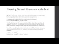 Creating Named Constants