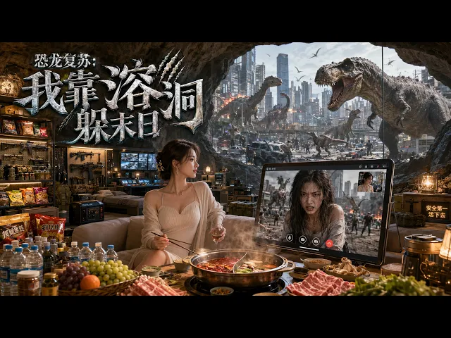 恐龍復蘇席捲全球,她打造地下溶洞堡壘,坐看末日降臨