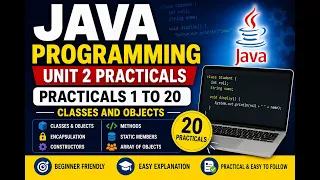 Java Programming Unit 2 Practicals 1 to 20 with Programs Explanation Classes and Objects