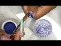DIY Blue Glitter Nails - Blue Glitter Ombre Nails