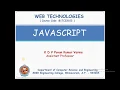 Web Technologies UNIT-1 - JAVASCRIPT