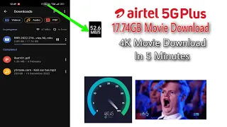 4k movie download in 5 minutes airtel 5g 20gb movie download test in realme x7 max airtel