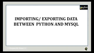Database Connectivity Python to MySQL Part 1