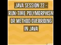 Java - Run time Polymorphism or Method Overriding in Java