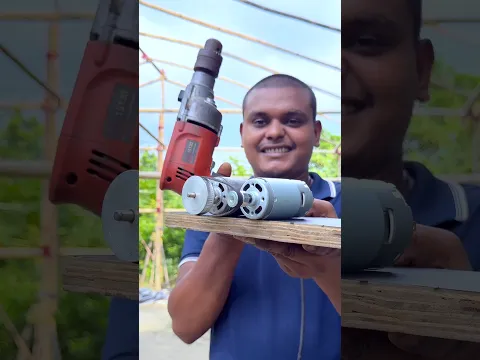 Making homemade 220V generator + drill machine #shots #project #experiment #diy #sujanexperiment