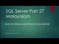 SQL Server Part 27 String Functions CHARINDEX Left Right Malayalam