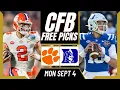 CLEMSON vs DUKE CFB Picks Prediction College Football Free Picks Today