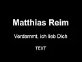 Verdammt, ich lieb dich. Matthias Reim. Mit Text. ***Deutschlernen***