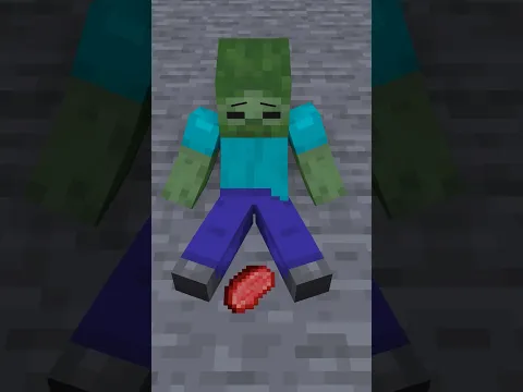 Zombie Boy Rejected by Citizens but With Iron Golem He Must Protect Village from Ambushers #shorts
