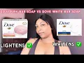 DOVE PINK BAR SOAP VS DOVE WHITE BAR SOAP HONEST REVIEW Does it WHITEN OR LIGHTEN SKIN