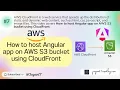 How to host Angular app on AWS S3 bucket using Cloud Front AWS Jayant Tripathy
