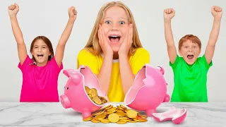 Nastya e seus amigos ensinam como economizar dinheiro