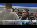 Soldier dad surprises twin daughters at Raleigh school