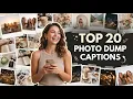 Top 20 Photo Dump Captions for Instagram Best Instagram Caption Ideas 2026